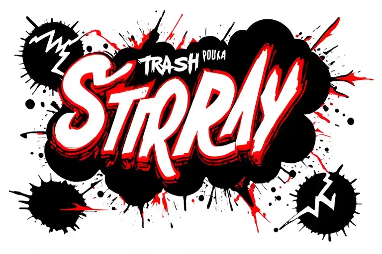 Cloud And Lightning Bolt Striming With Word Stormy