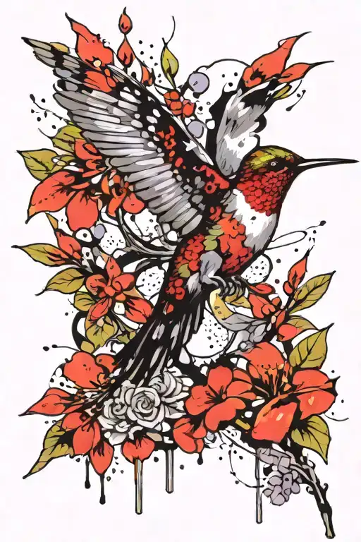 Hummingbird And Lilacs