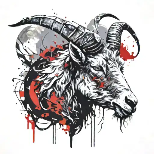 Goat Head And Moon