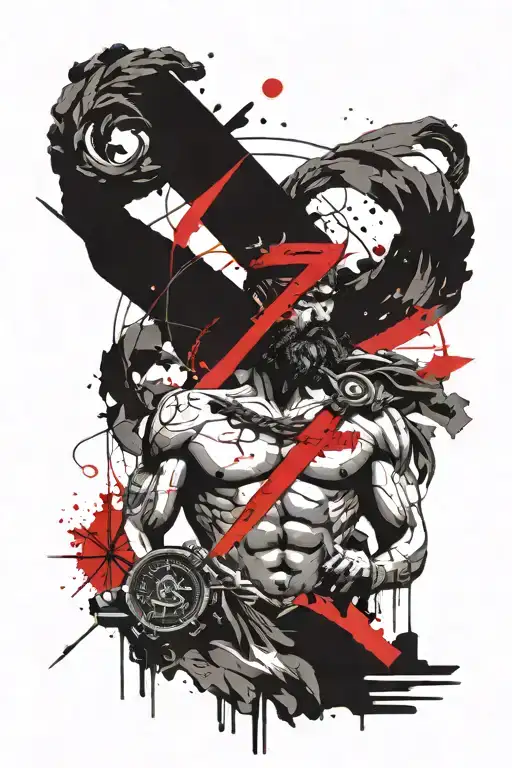 Zeus Holding A 777 Symbol Within