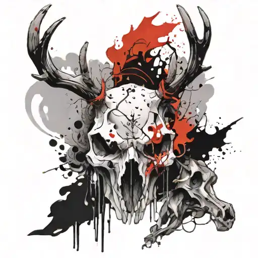 Wolf Skull With Elk Antlers