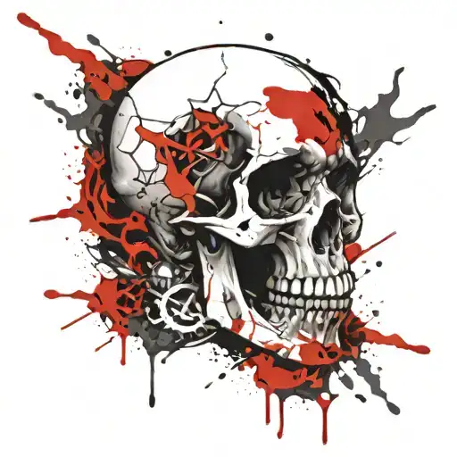 Skull Cancer Libra Symbol Intertwined