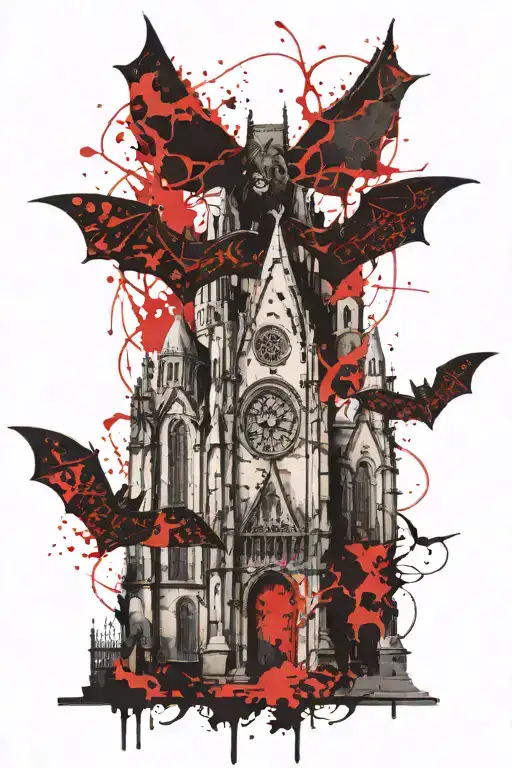 Bat With Gothic Churches