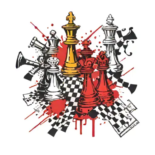 Chess Pieces Arranged In A Unique Pattern To Represent A Computer Algorithm