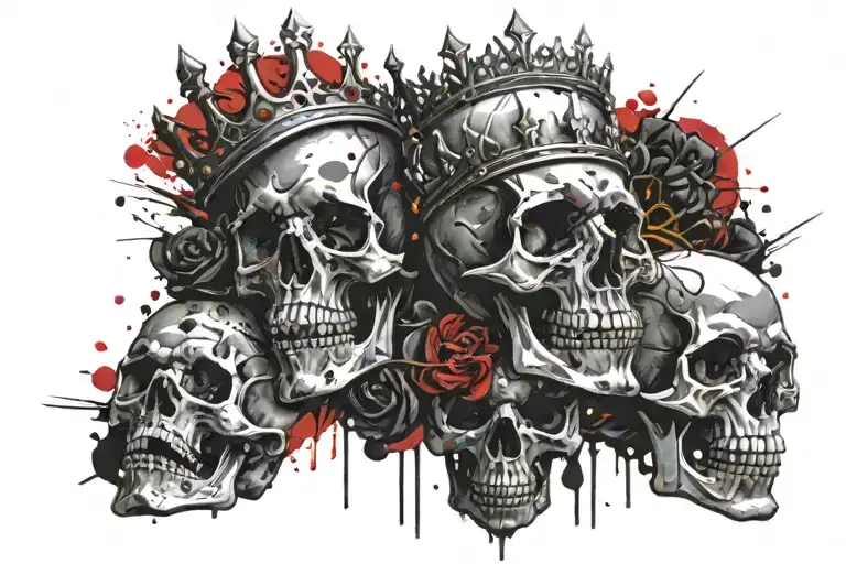 Skulls And Stars With A Crown That Says Trust No Bitch