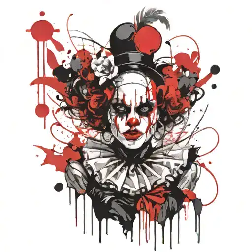 Gothic Clown Woman From The Front