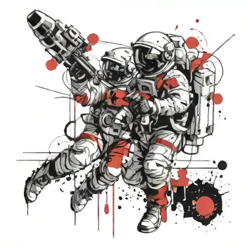 Male And Female Astronaut