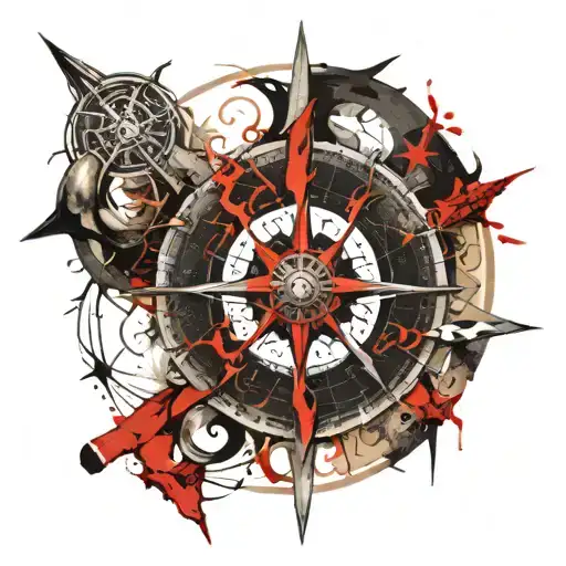 A Viking Compass With Sun And Moon Symbols For Direction