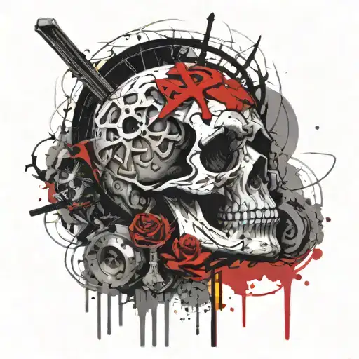 Sacred Skull With A Christan Cross