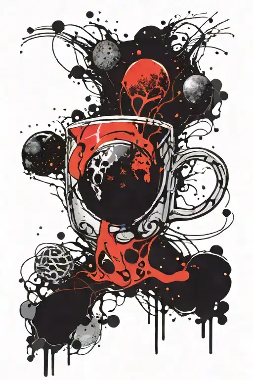 A Surreal Scene Of A Coffee Mug Orbiting A Planet In A Galaxy