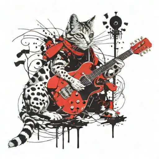 Cat And Dog With Guitar