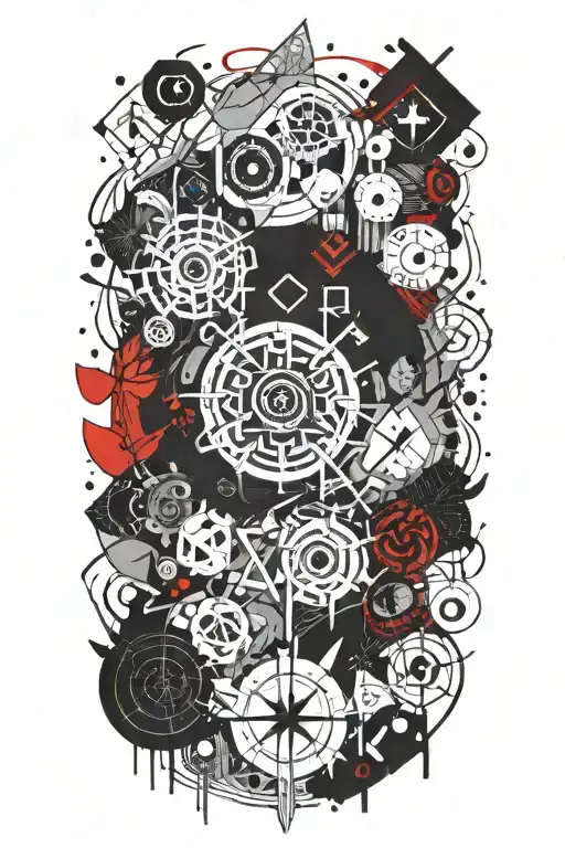 Ukrainian Etno Style Blended With North Mythology And Runes Black And Red