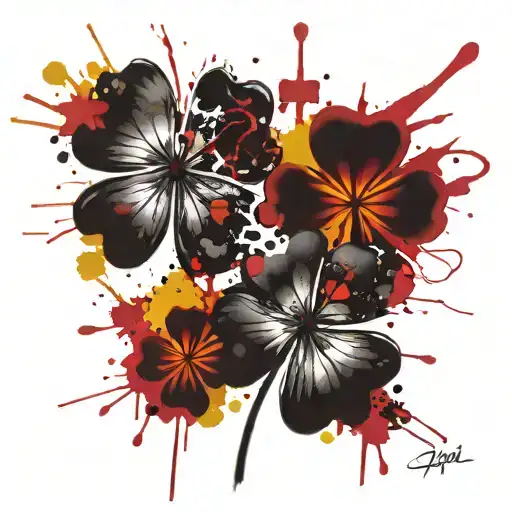 Matching Tattoo For 5 Leaf Clover