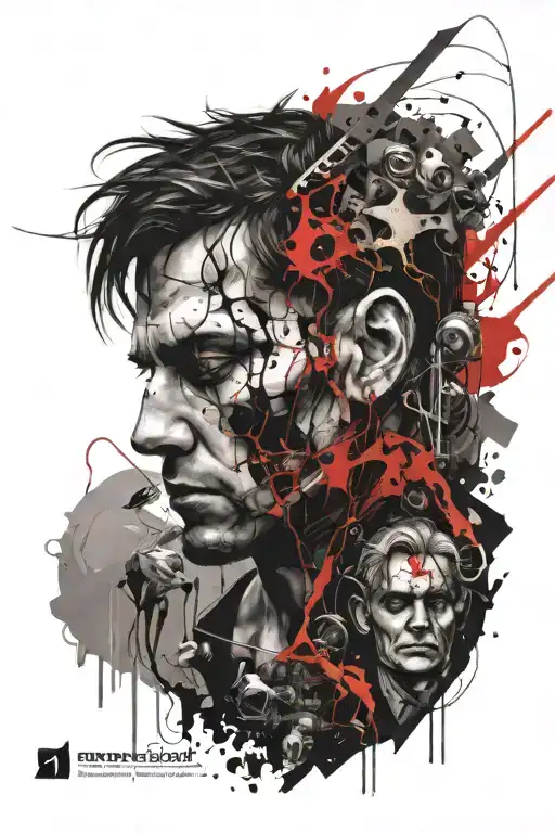 Depressed Man Puppetmasterwith Strings Angel And Demon