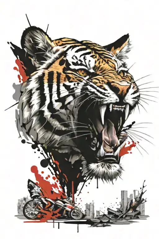 Tiger Face Surrounded