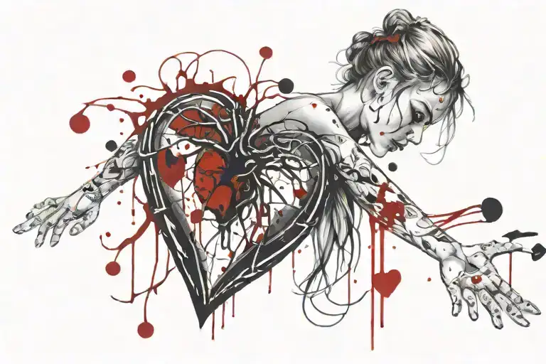 Beautiful Girl Seen The Blood Heart