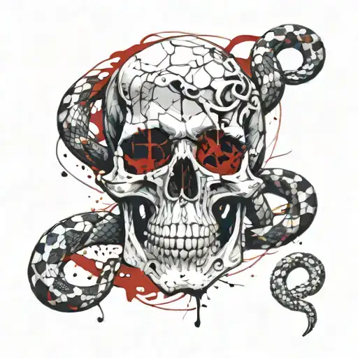 Skull With Snake