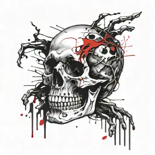 Skull With Hand