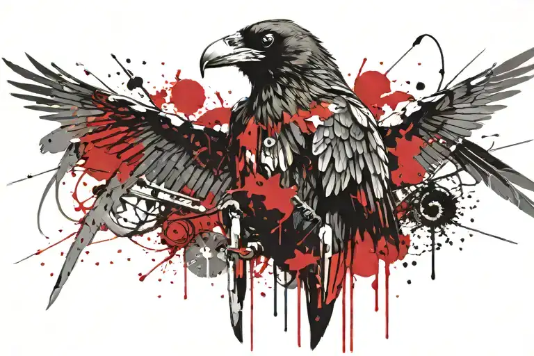 Raven And Snake And Calm And Strength And Swords