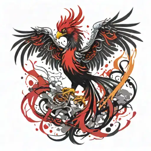 Phoenix Rising From The Ashes Representing
