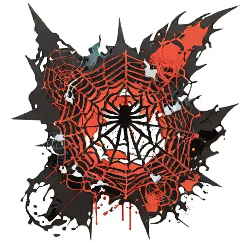 Chaos Symbol With Spider Web In Middle