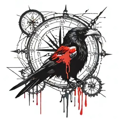 Crow And Compass Intertwined