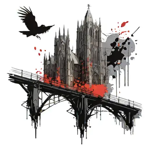 Gothic Church With Bridge