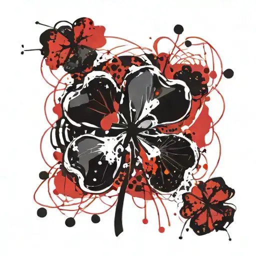 Black Five Leaf Clover