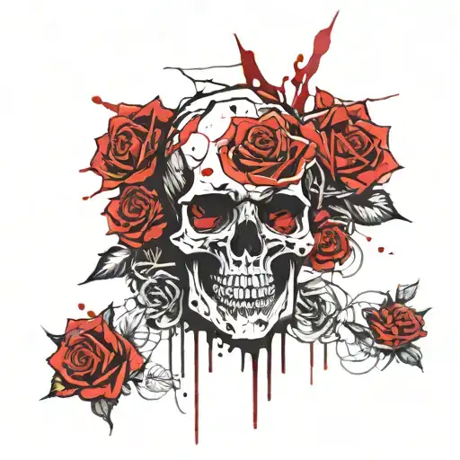 Skull Roses Dark For Cover