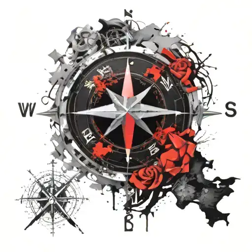 Compass On Top Of Texas Abbriviation Tx And Intertwining Names Morgan And Johnson