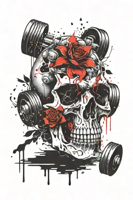 Skull Flower Gym Dumbbell