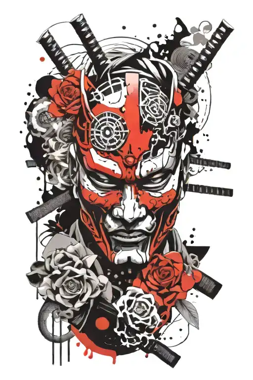 Samurai Mask Surrounded