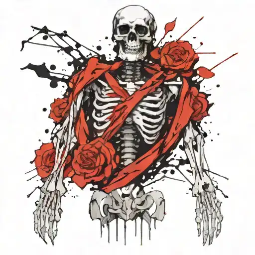 Skeleton With A Blackhole Rupturing Out Of His Chest