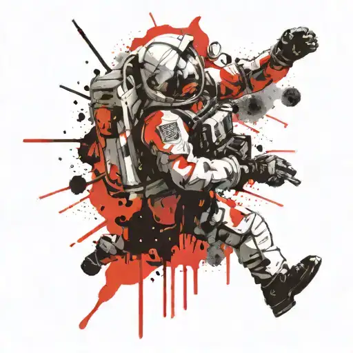 Astronaut Boxing A Planet