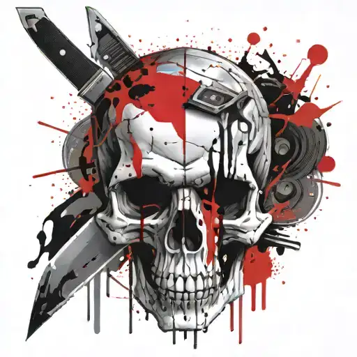Skull With Knife