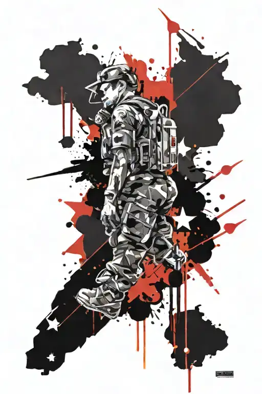 Military And Us Star