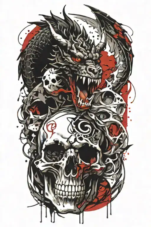 Dragon And Skull Splitting Panther