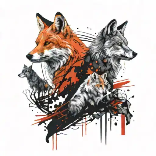 A Fox And A Wolf Friendship