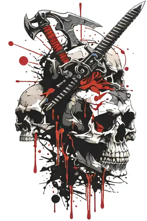 Skull With Sword Piercing