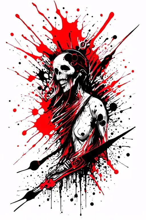 Ghost And Tribal Line Outlining The Design