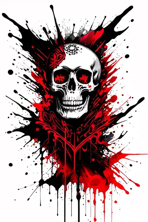 Skull And Tribal Line