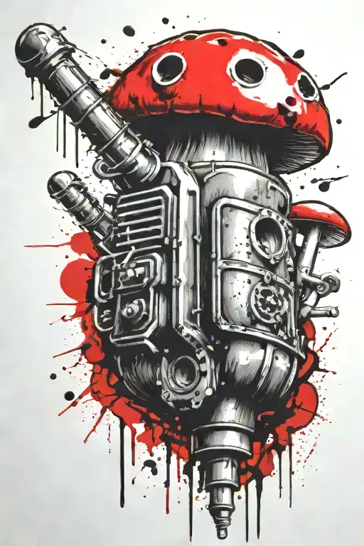 Grenade Bomb And Mushroom Combined Together