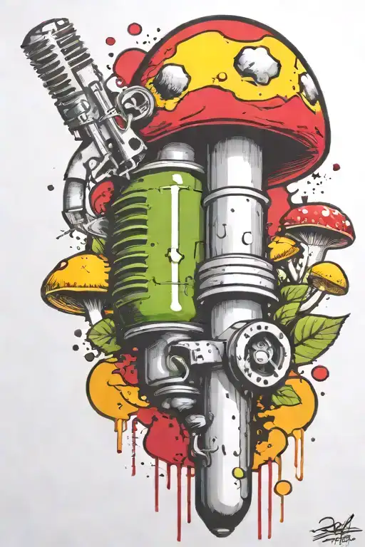 Grenade Bomb And Mushroom Combined Together