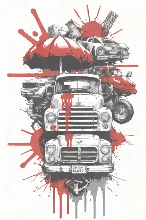 Mushrrom Pickup Truck Parked