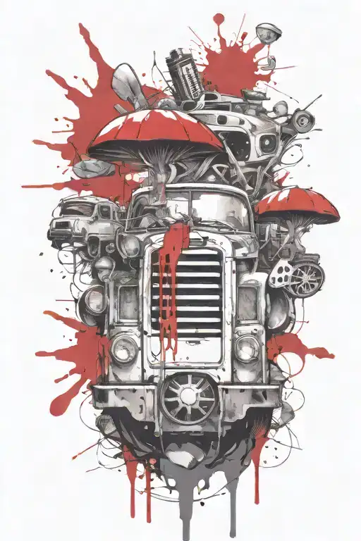 Mushrrom Pickup Truck Parked