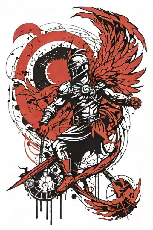 Bird Sun Moon Spartan Warrior