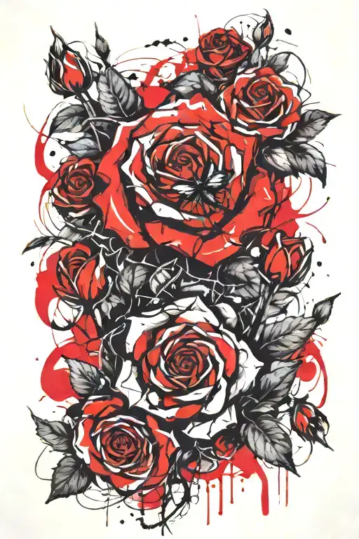 Roses And Red Spider Lilys