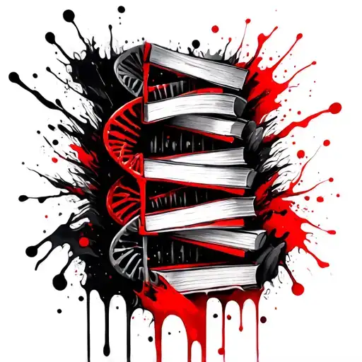 Dna And Books Forming The Shape