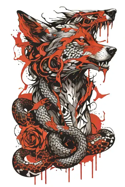 Woman Wolf Snake