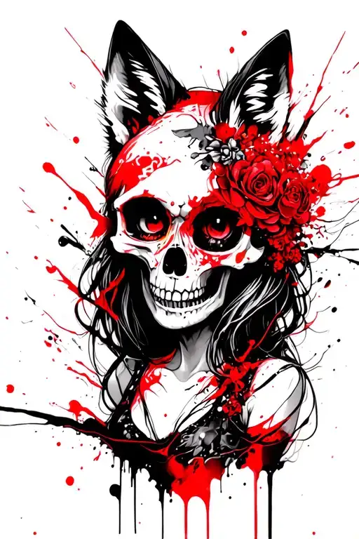 Fox Japan Girl Skull